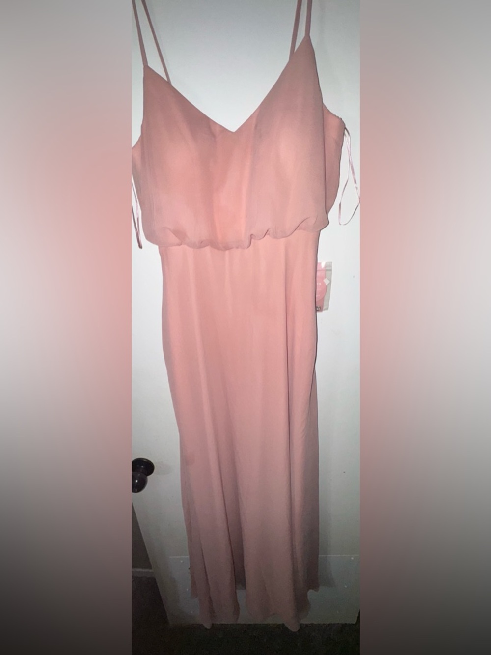 Birdy Grey Blush Pink Spaghetti Strap Maxi Dress